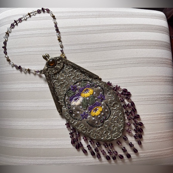 Wayne Kleski beaded kiss lock flapper bag 1920’s - Picture 2 of 6